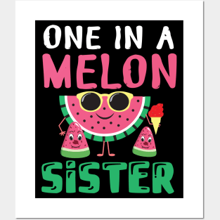 Glasses Watermelon One In A Melon Sister Brother Cousin Mom Posters and Art